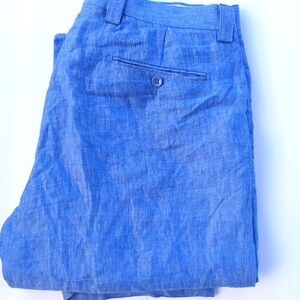 INSERCH MENS ITALY BEACH WEDDING DENIM Blue Linen pants